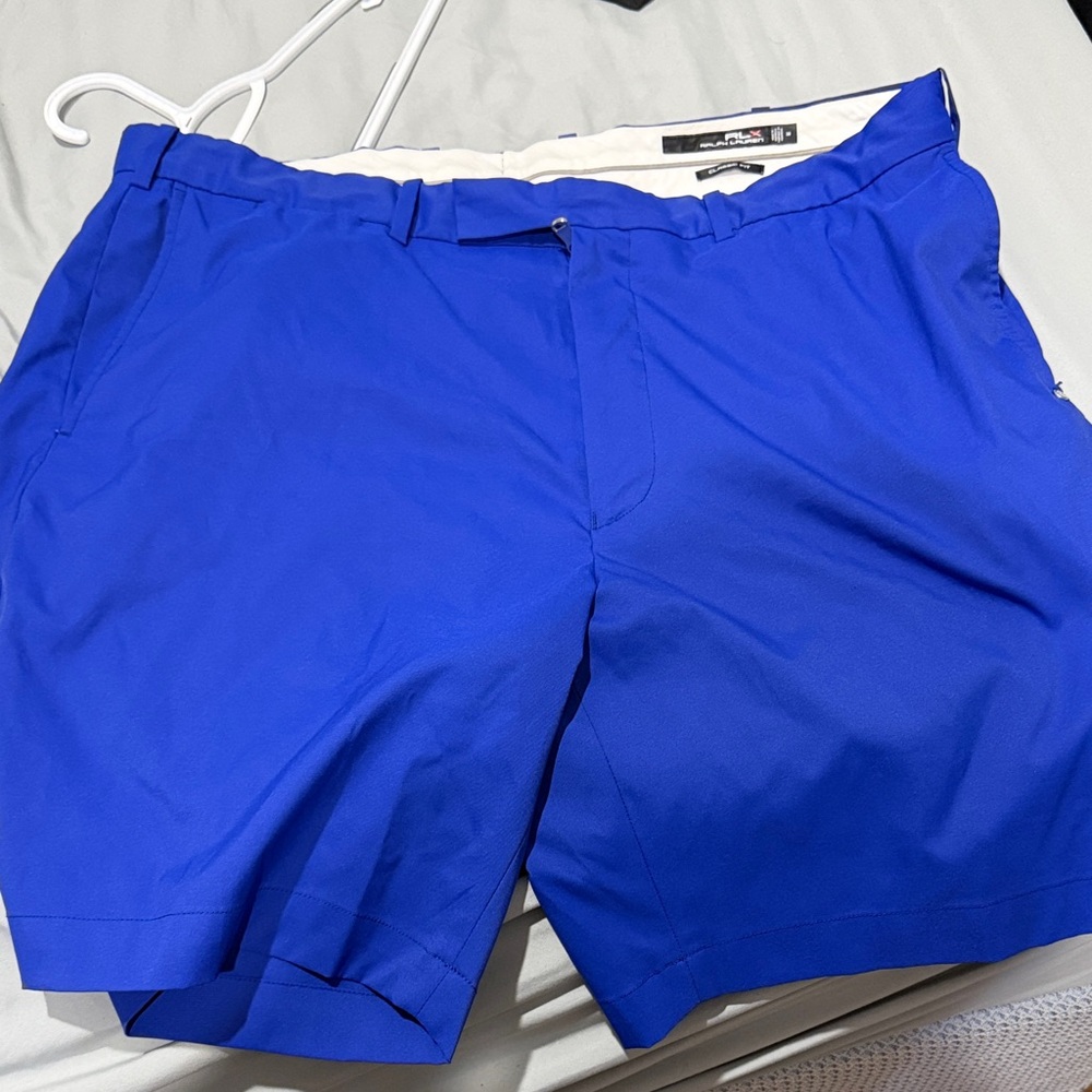RLX Ralph Lauren Men's Bright Blue Flat Front Shorts